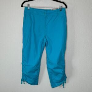 Chico’s Cotton Capri Crop Pants Azul Blue Stretch Chico's Size 0 (4) New